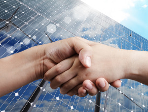 handshake and sunlight
